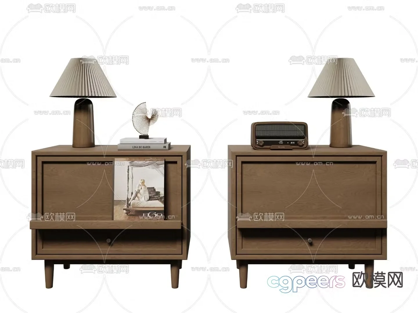 Medieval style bedside table 3d model