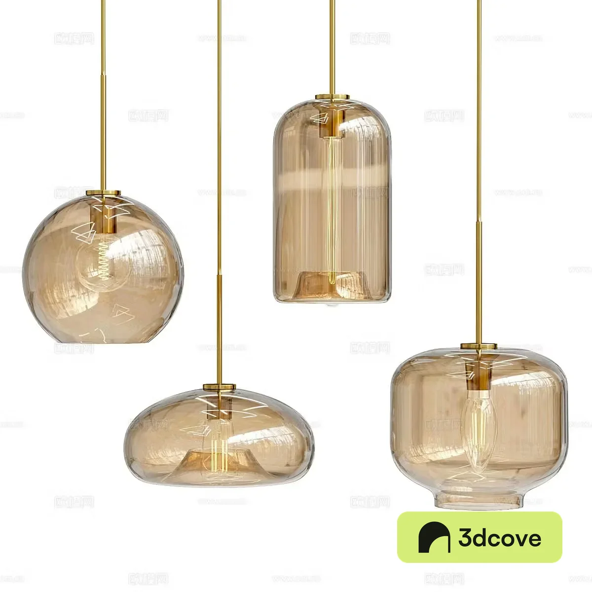 New Chinese style hanging wire lamp glass chandelier