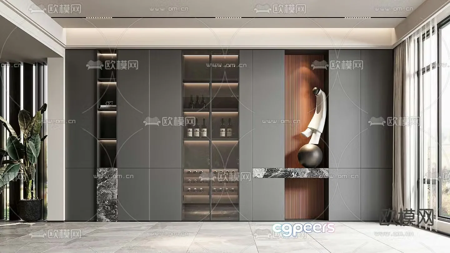Italian wine cabinet 3D model