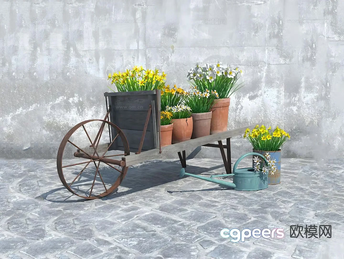 Flower pots landscape sketches courtyard sketches 3D model