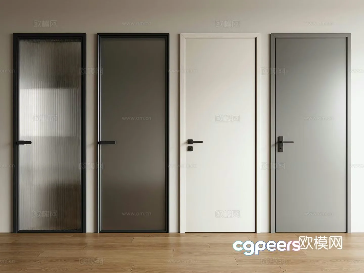 Single door swing door bathroom door bedroom door 3d model