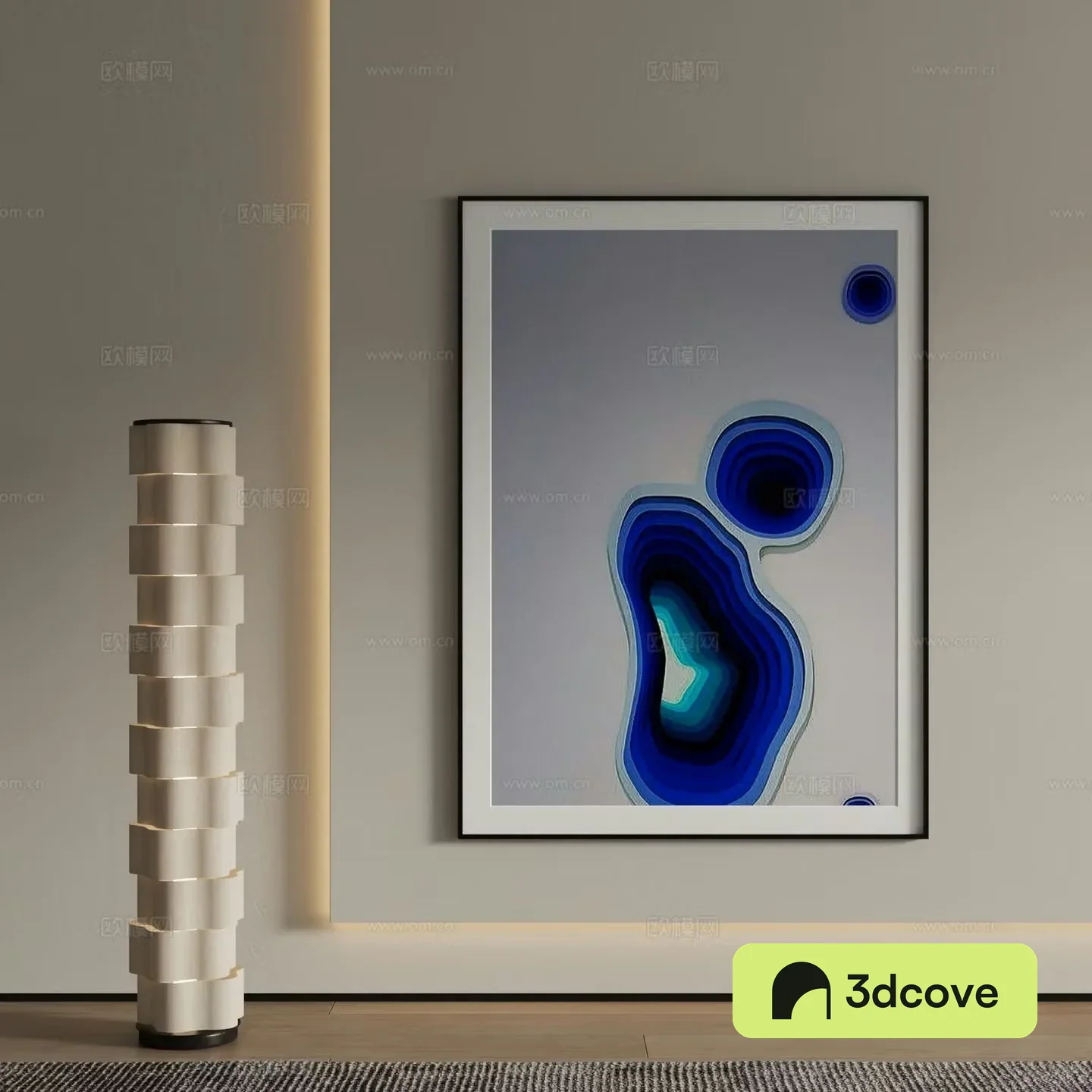 Modern decorative painting Abstract blue painting