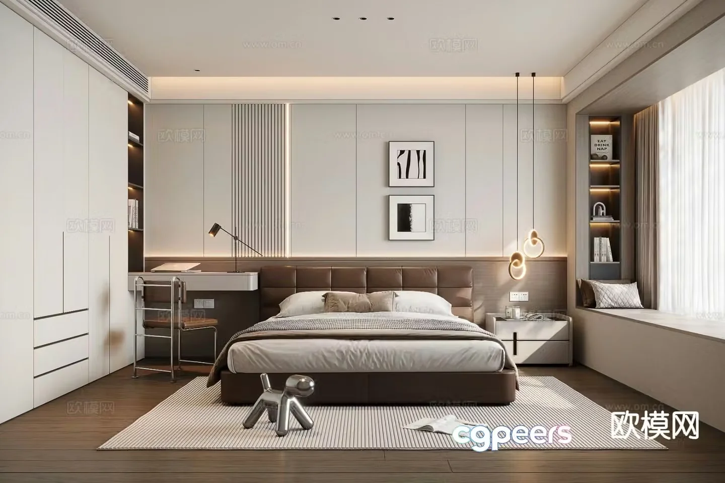 Italian style bedroom master bedroom 3d model