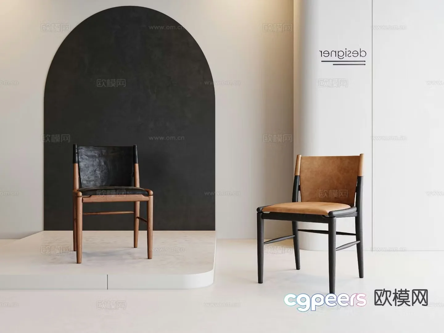 Medieval style chair single chair dining chair 3d model
