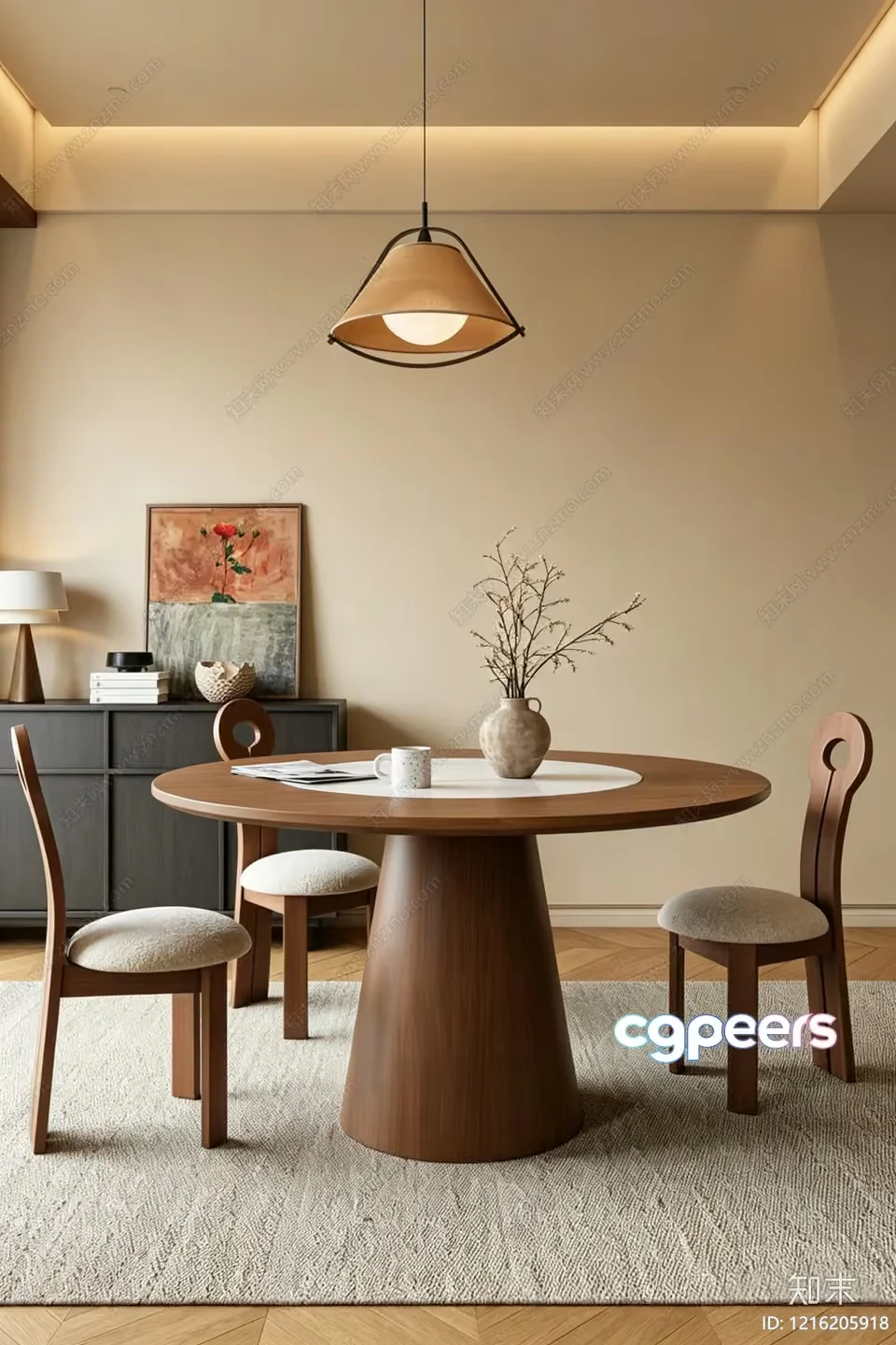 Modern Dining Room 3D Model – 12592 – VRAY Render