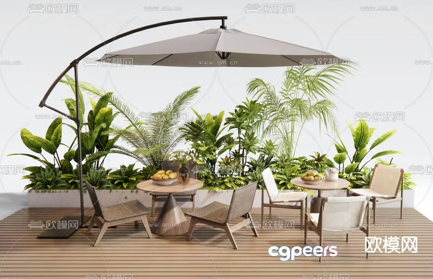 Modern outdoor tables and chairs leisure tables and chairs 3d model