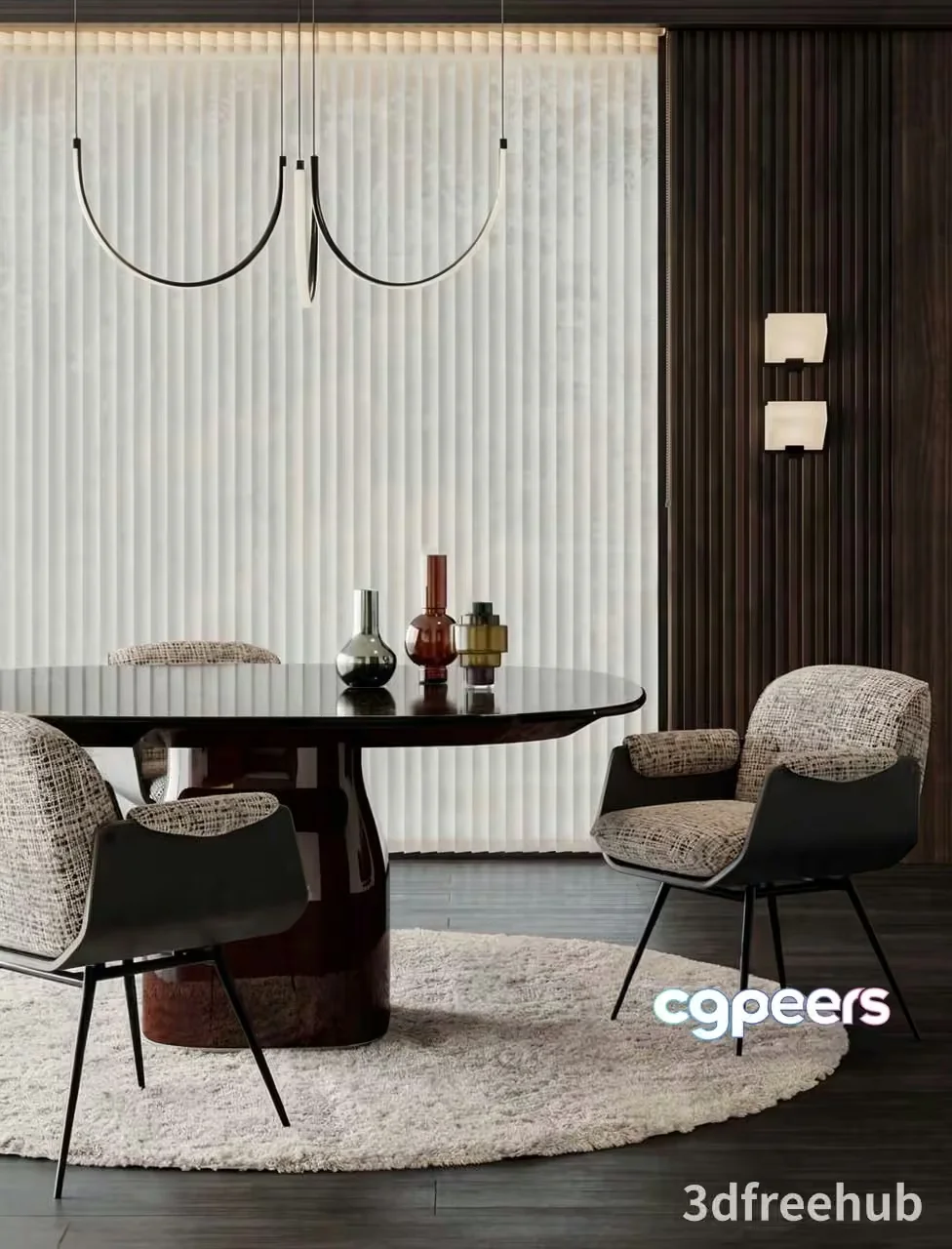 Modern Dining Room 3D Model – 20495 – VRAY Render