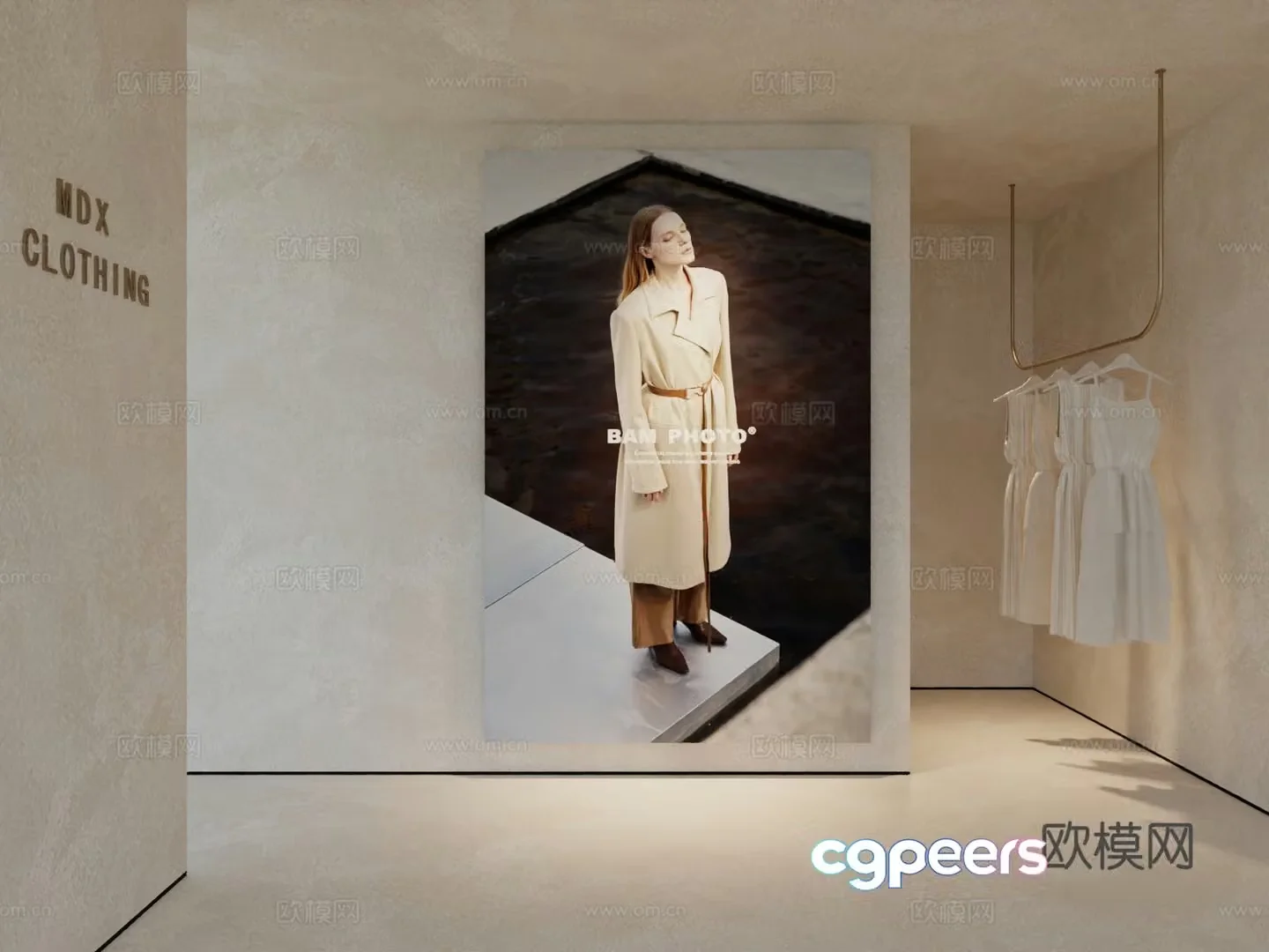 Modern workwear hanging painting poster hanging painting 3d model