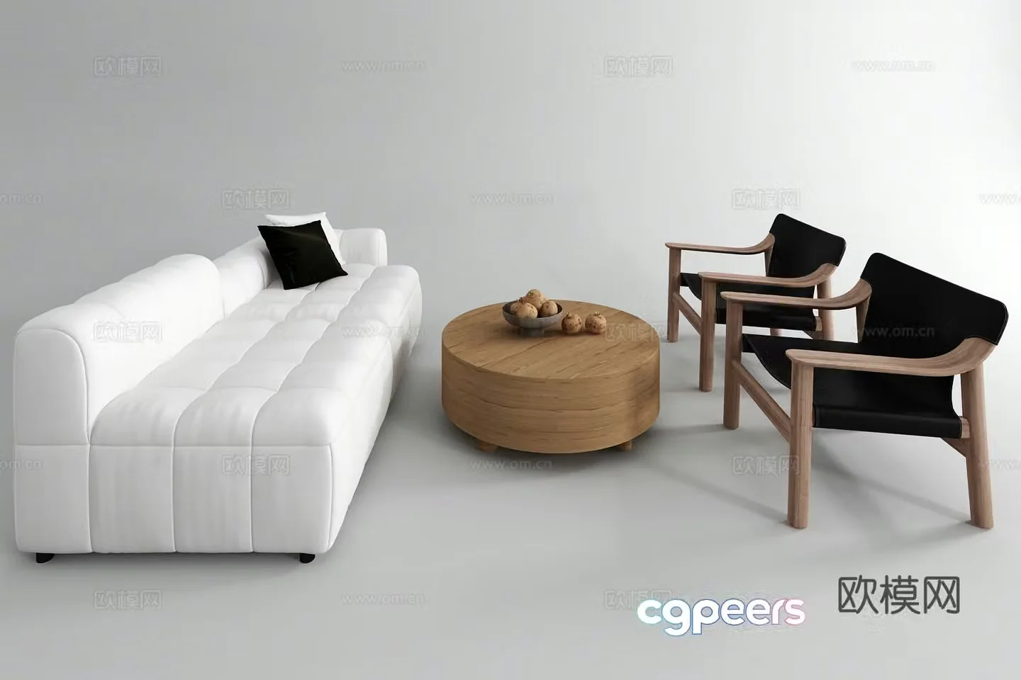 Modern sofa coffee table combination sofa 3d model