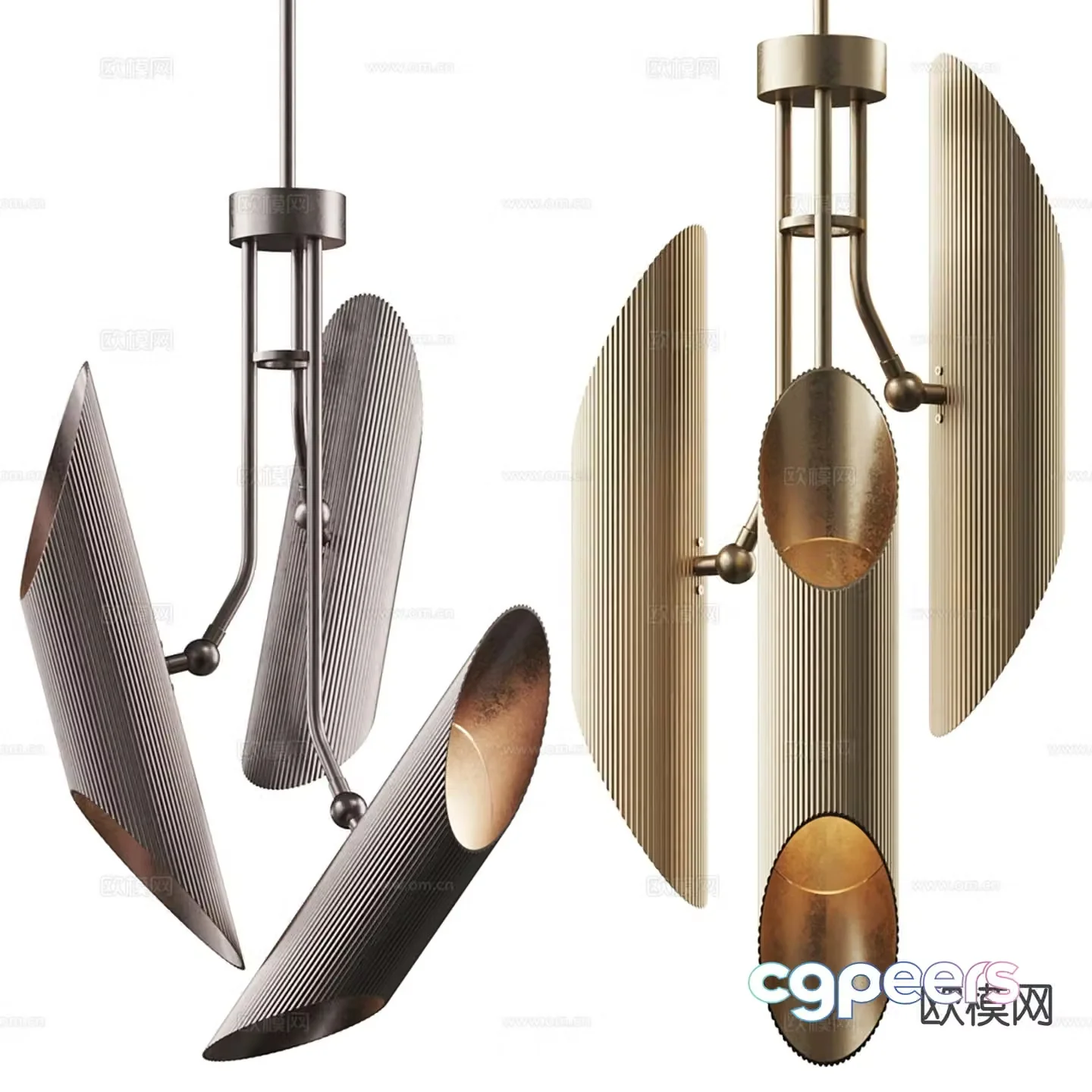 Light luxury chandelier multi-head chandelier 3D model