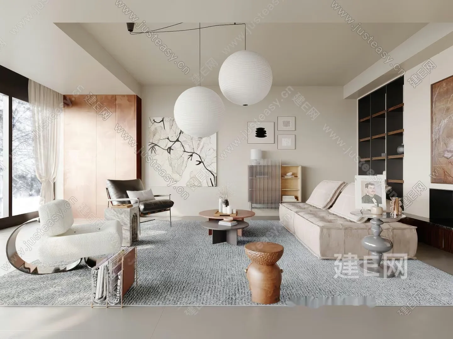 Modern Living Room 3D Model – 22137 – VRAY Render