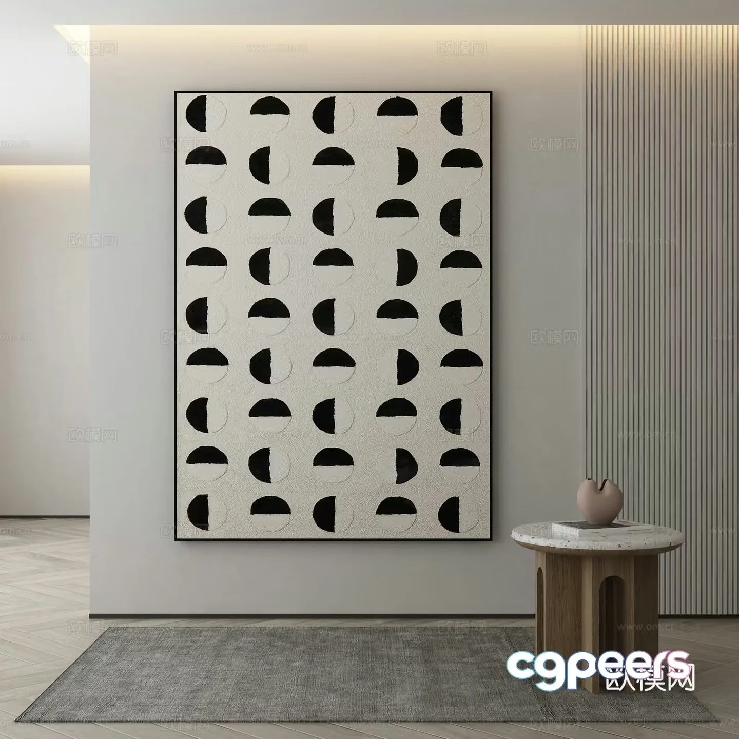 Modern abstract painting decorative painting 3d model