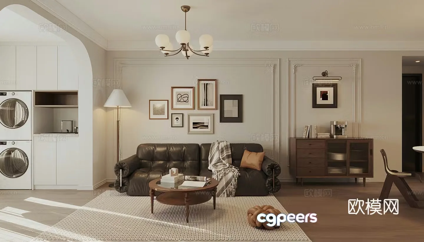 French living room 3d model