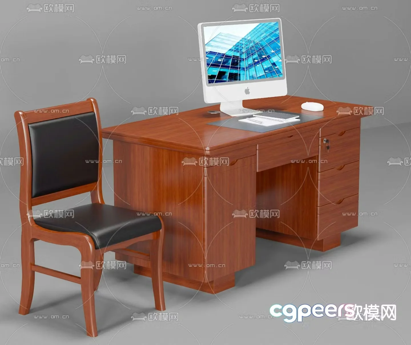 office desk chair desk 3d model