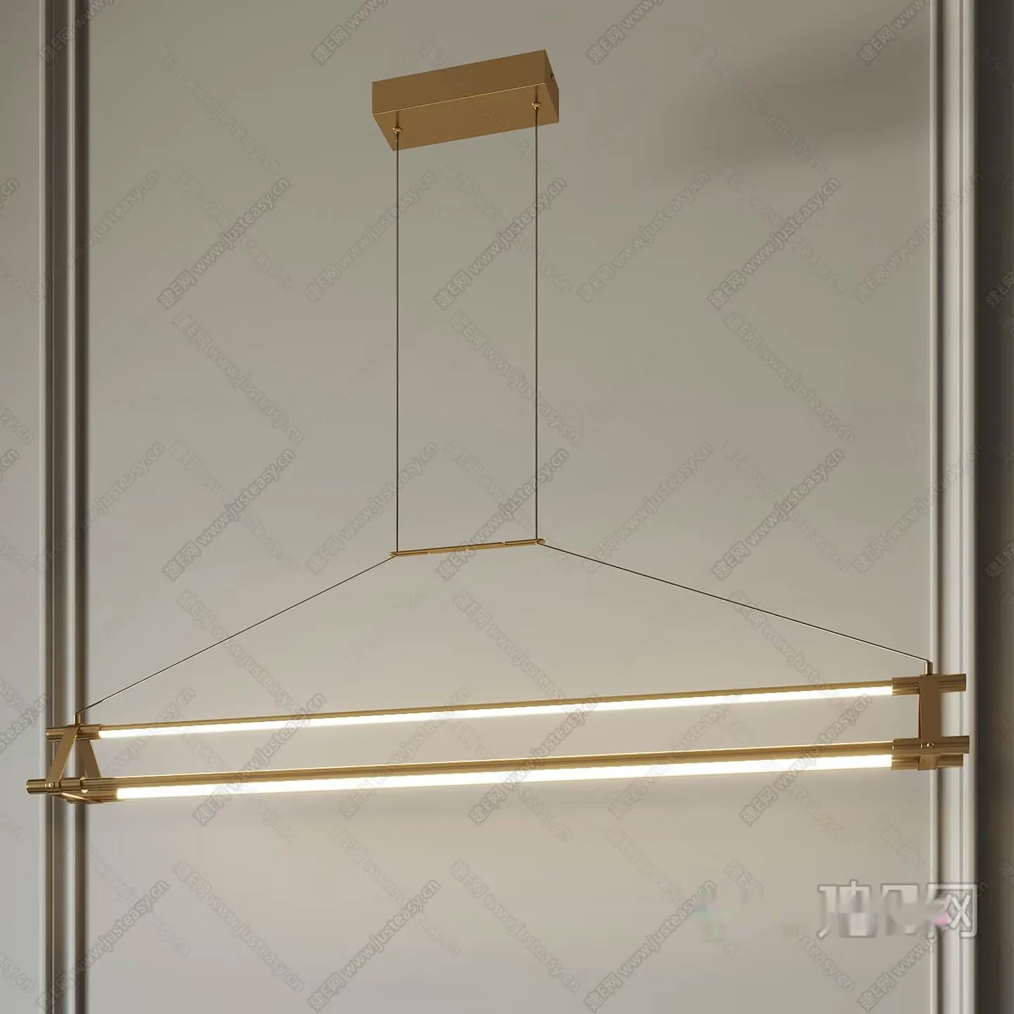 Gold Light Fixture 3D Model – 15436 – VRAY Render