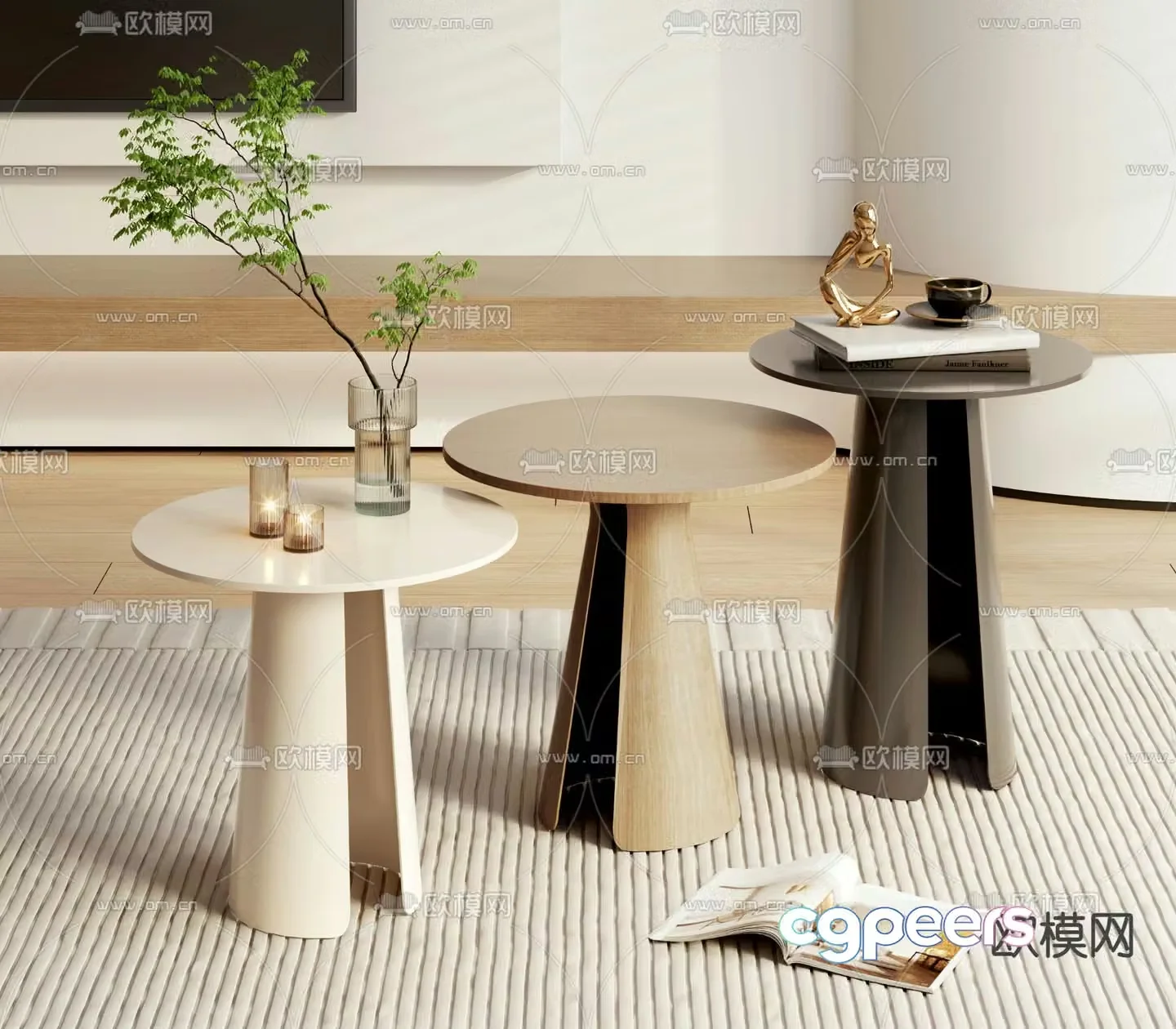 Round table side table corner table table table 3D model