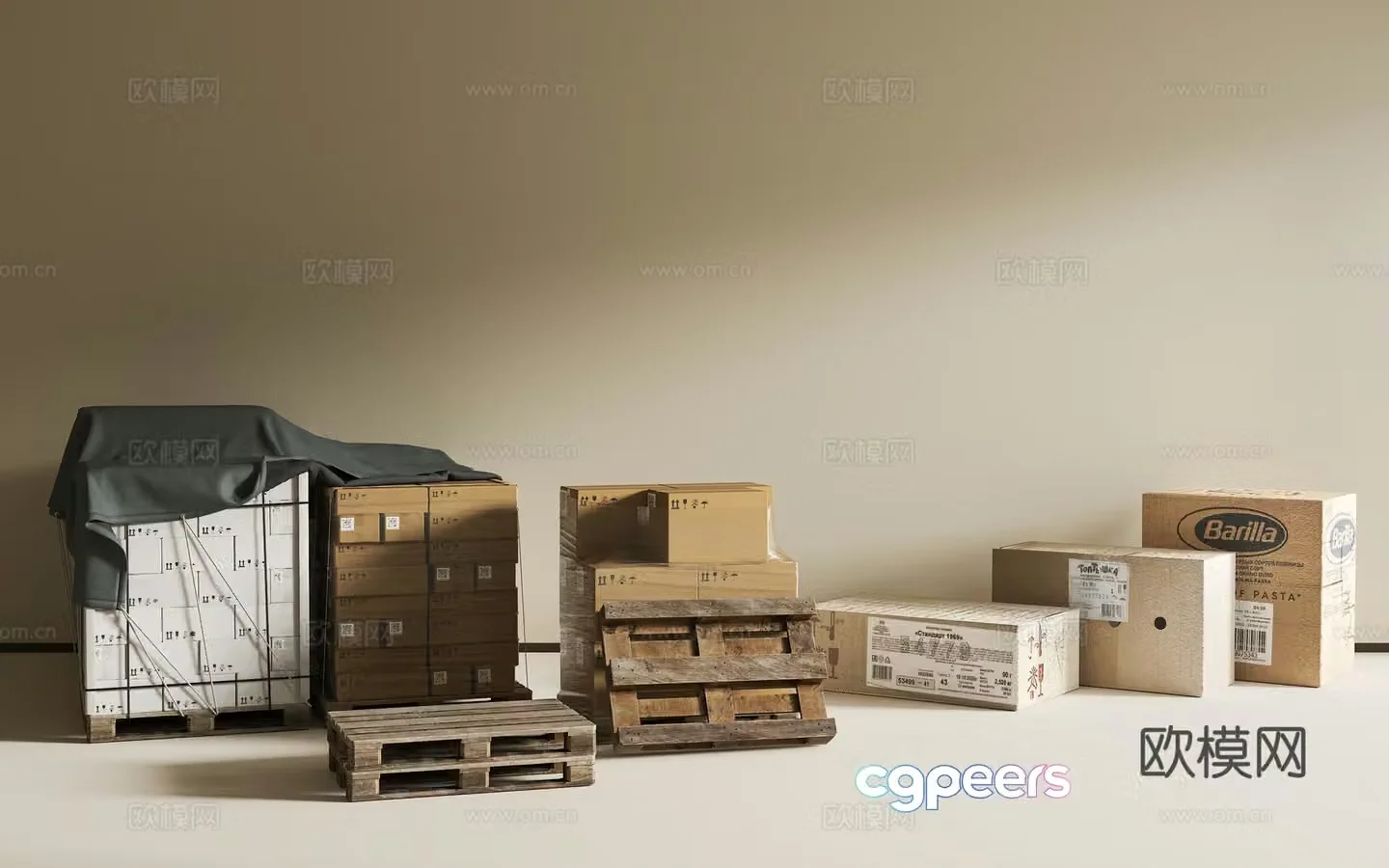 Shelf Cargo stacking Cargo 3D Model