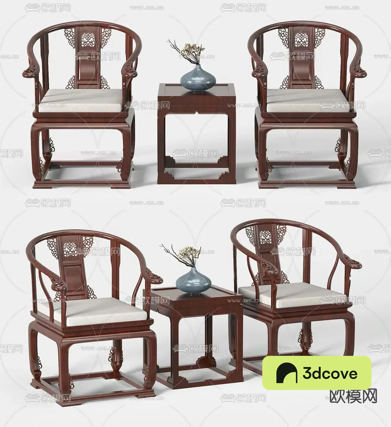Chinese style chair armchair table