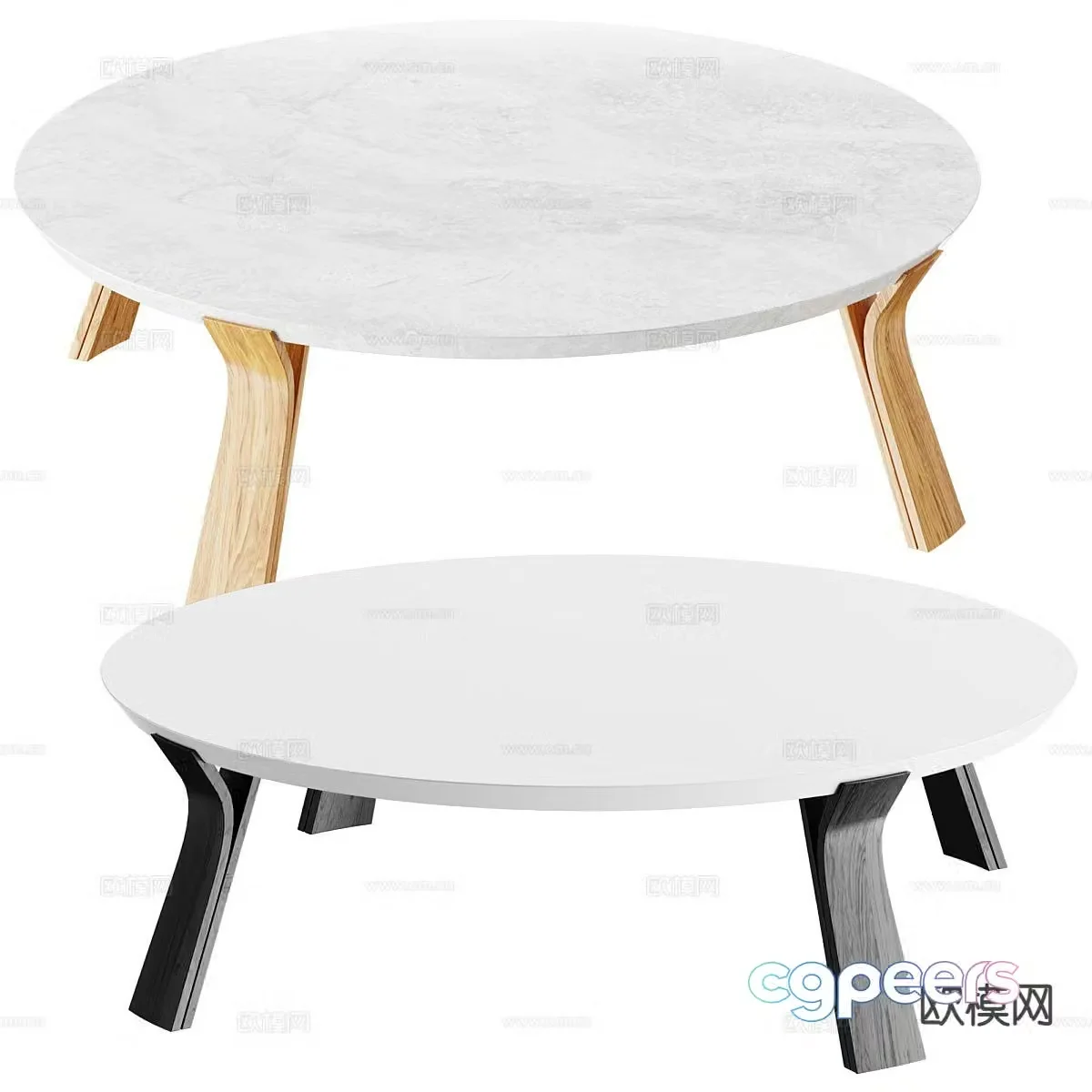 Nordic round coffee table 3d model