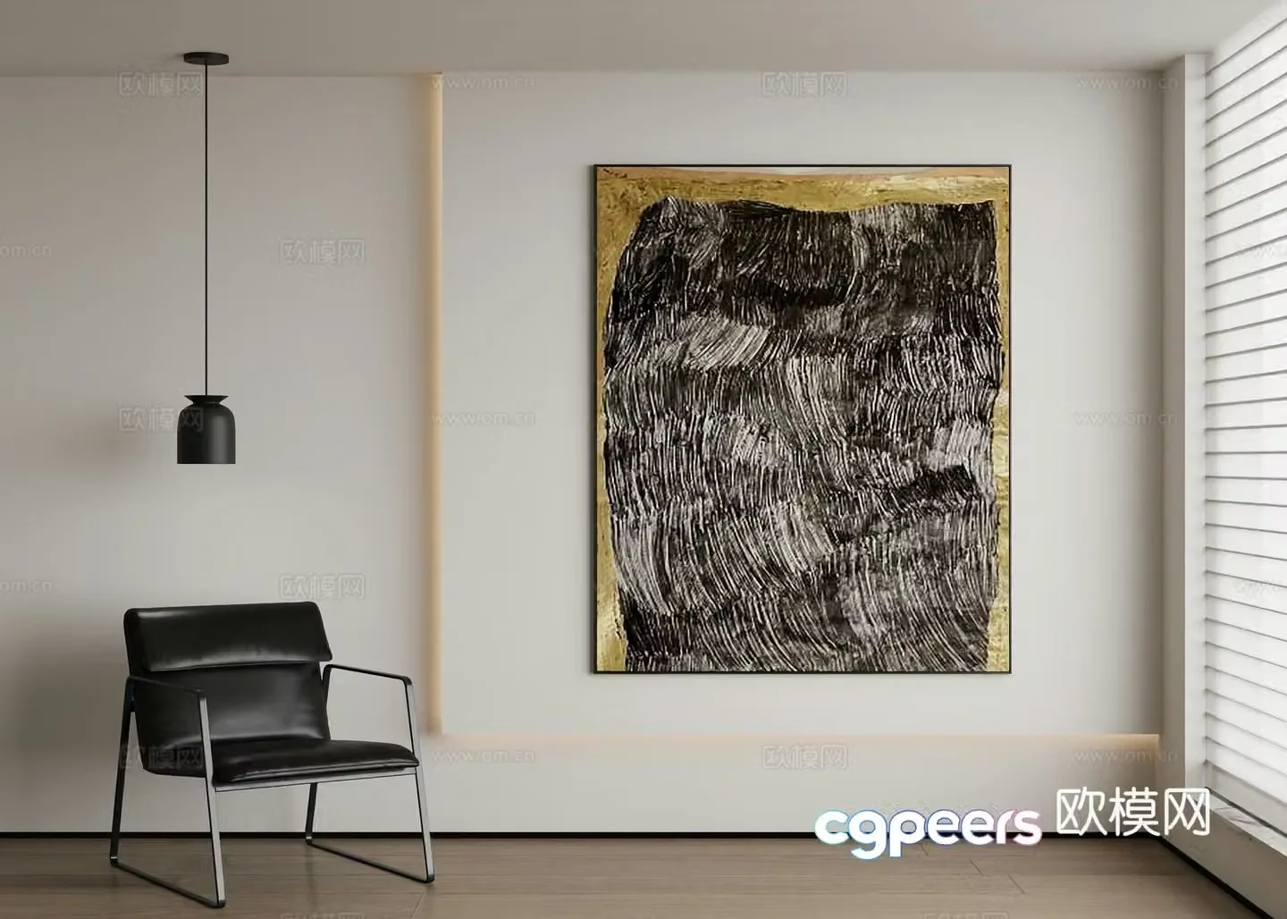 Modern abstract painting decorative painting 3d model