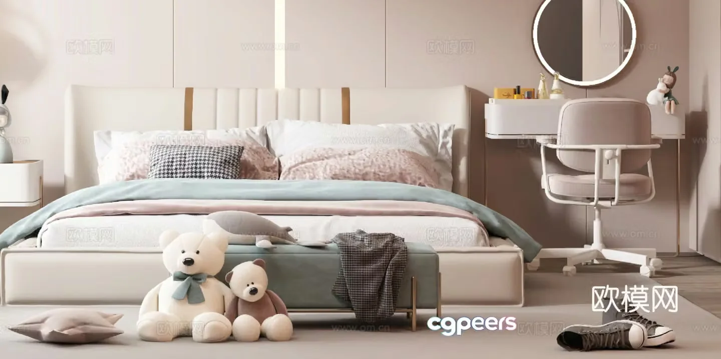 Modern children’s bed 3d model