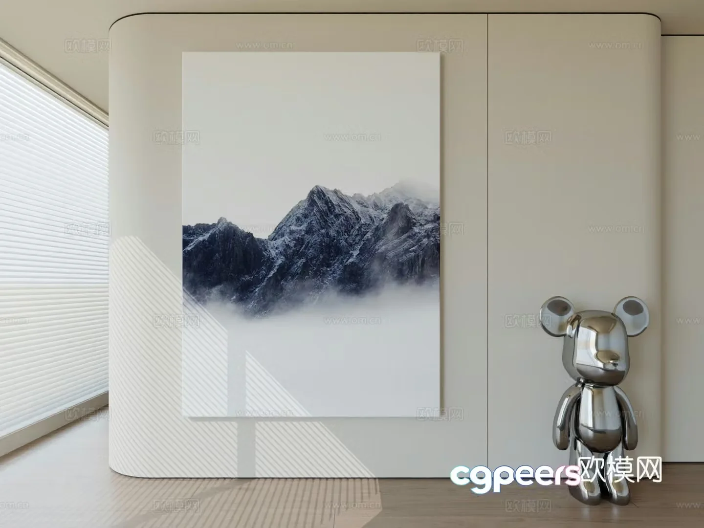 Modern minimalist hanging painting abstract art hanging painting 3d model