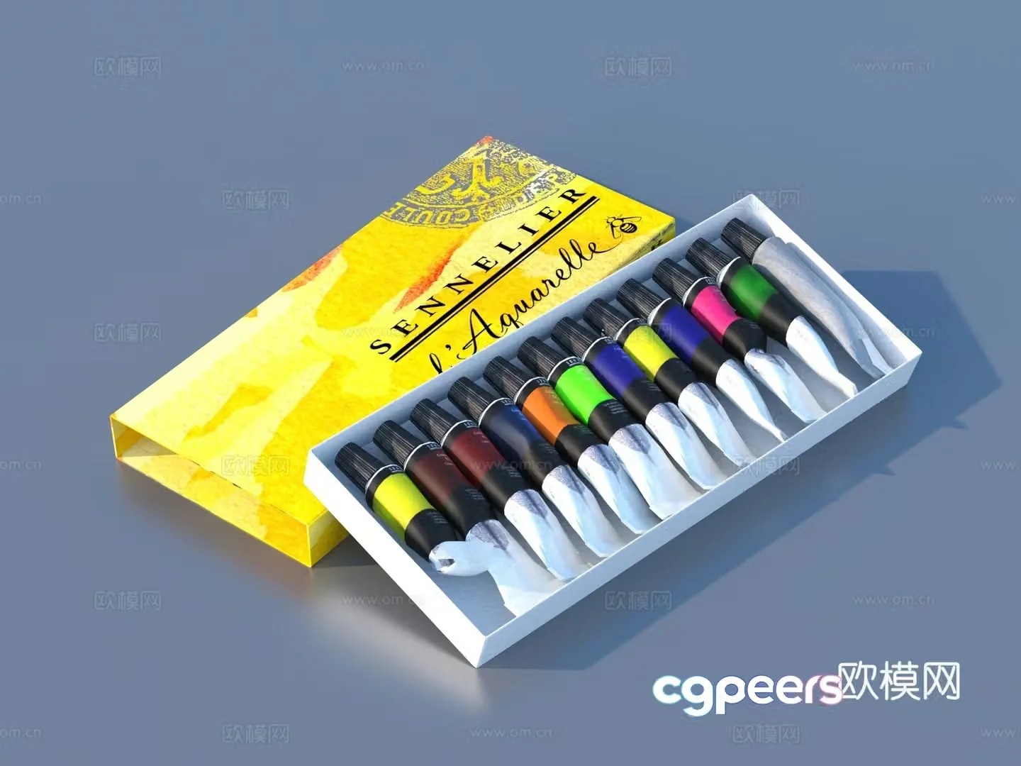 Pigment Pigment Box Painting Tool Color Palette Box 3D Model