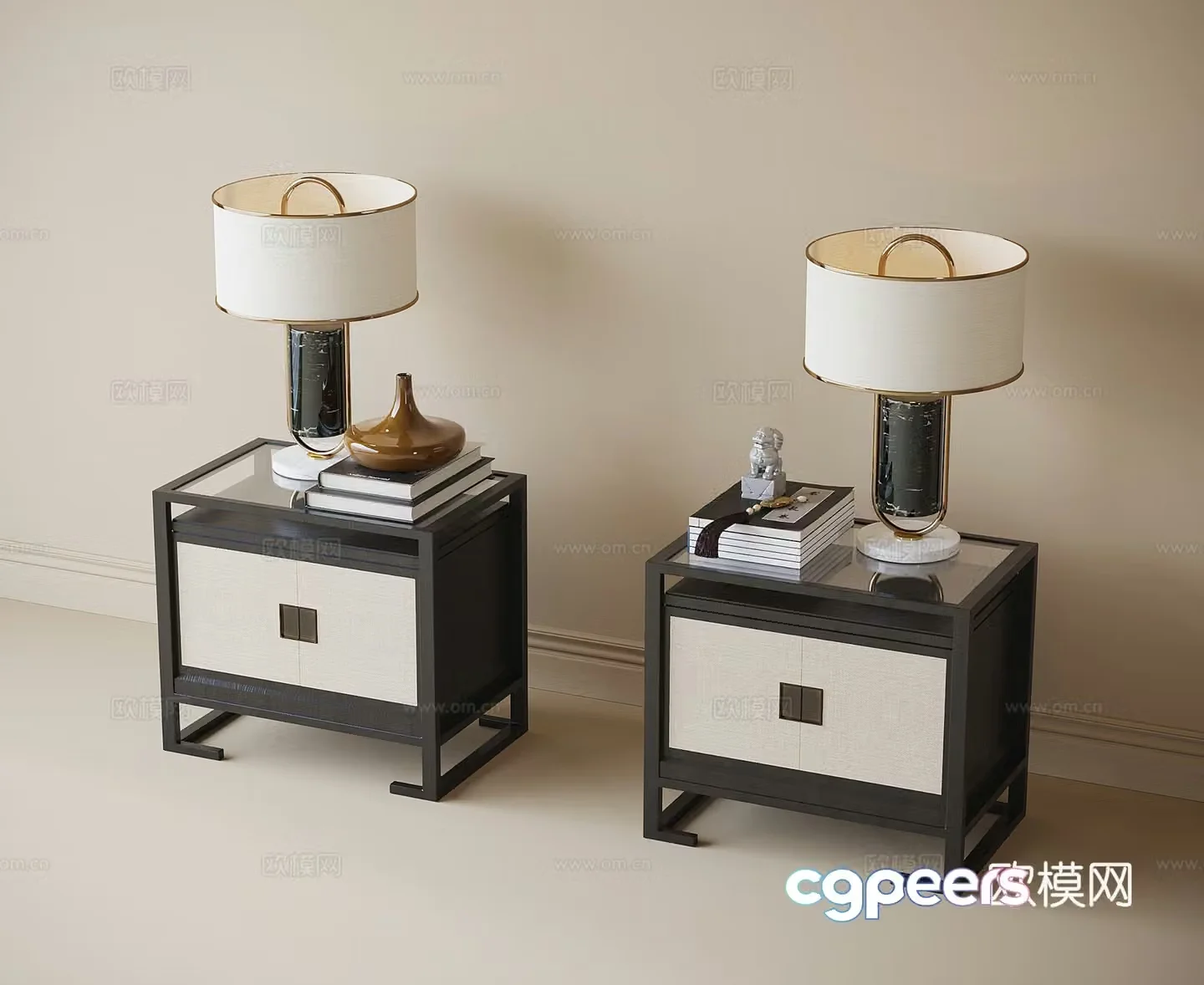 New Chinese style bedside table lamp 3D model