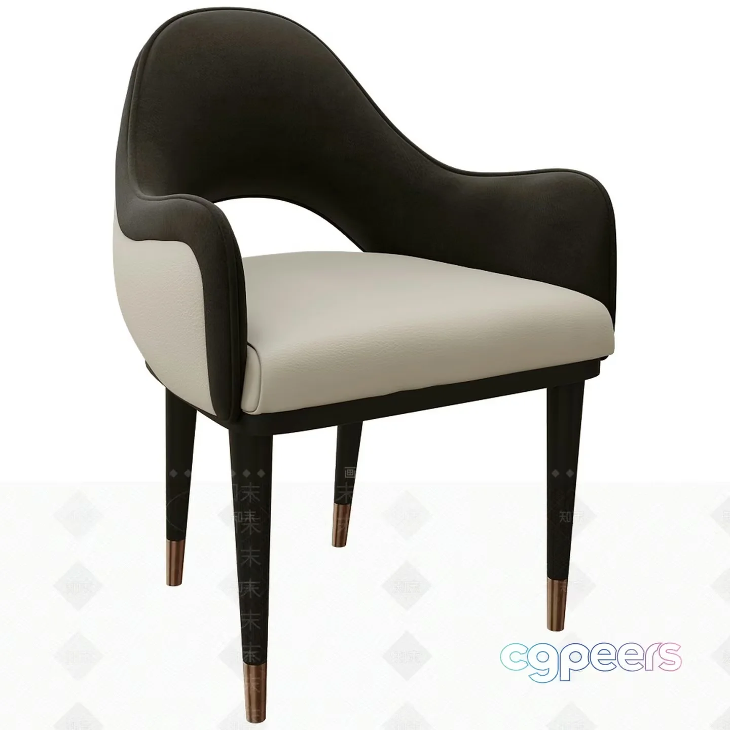 Modern Chair With A Curved Back 3D Model – 6503 – VRAY Render
