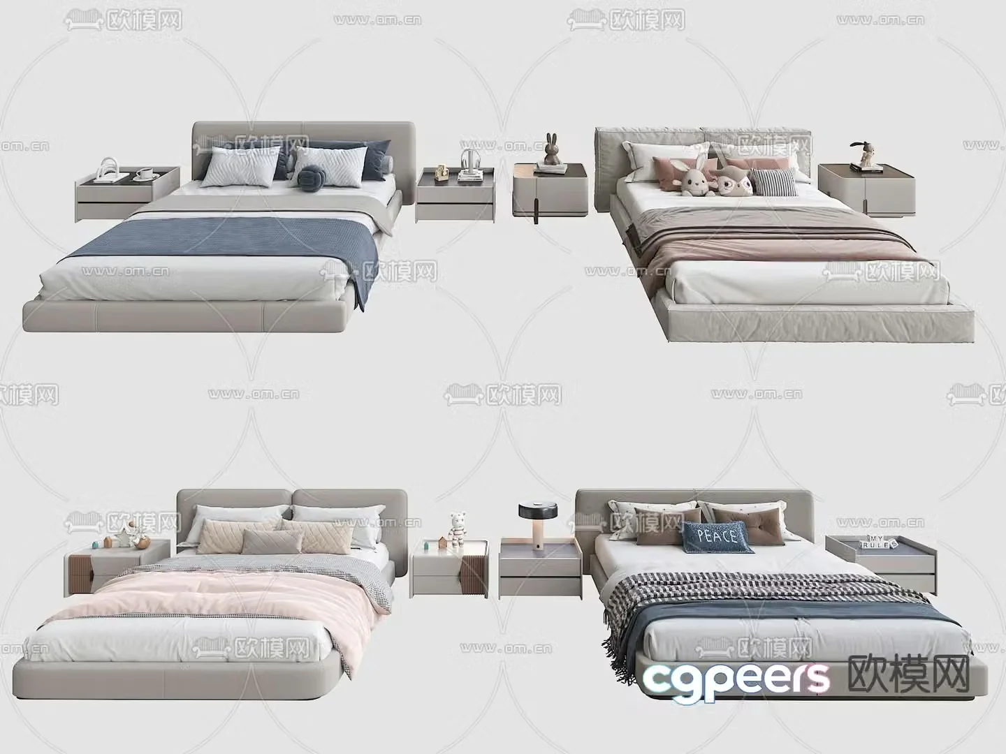 Modern children’s bed boy’s bed girl’s bed 3d model