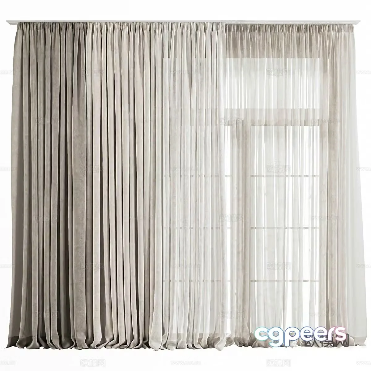 Modern Italian fabric curtain 3d model