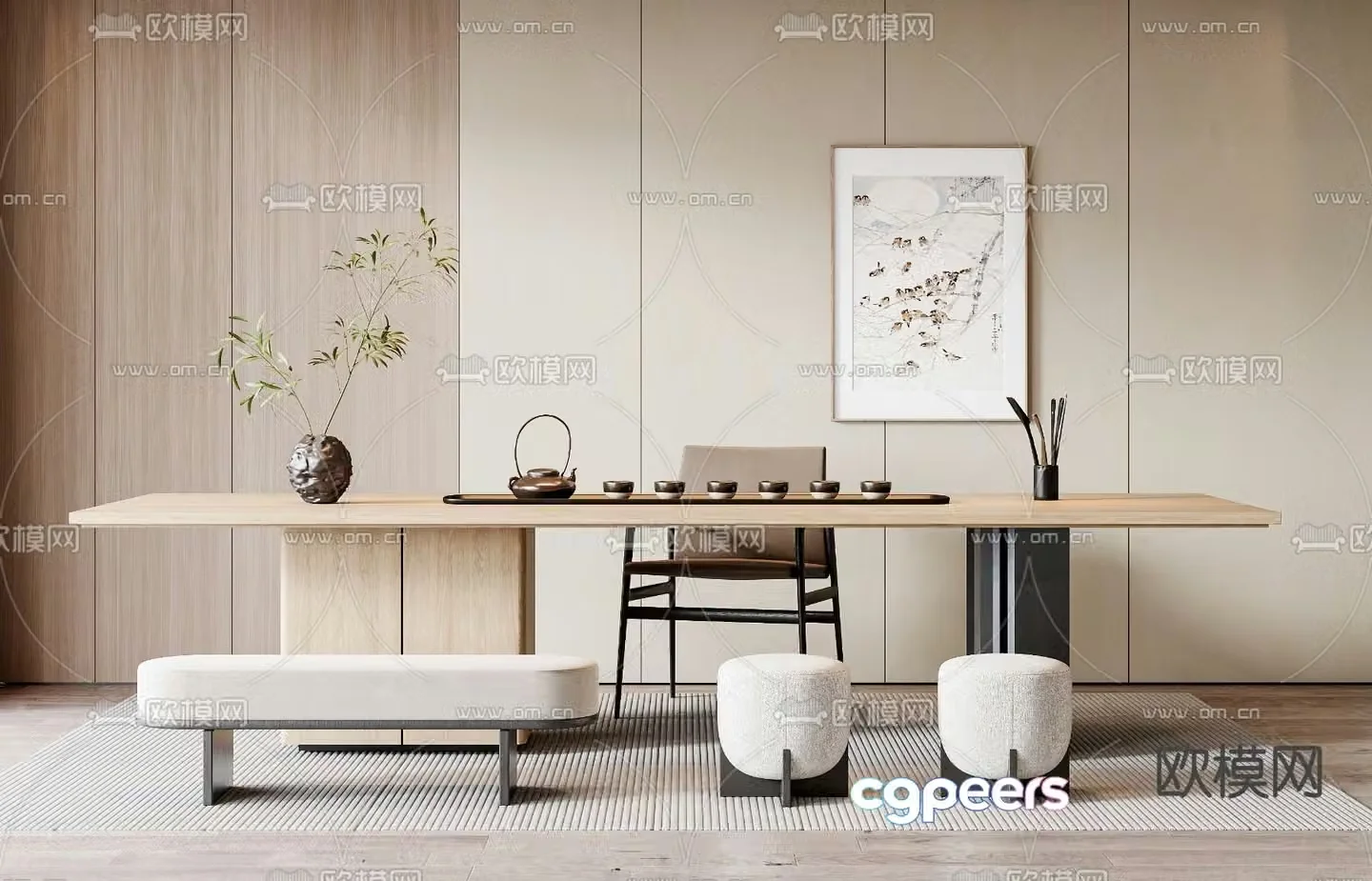 Modern tea table tea table 3d model
