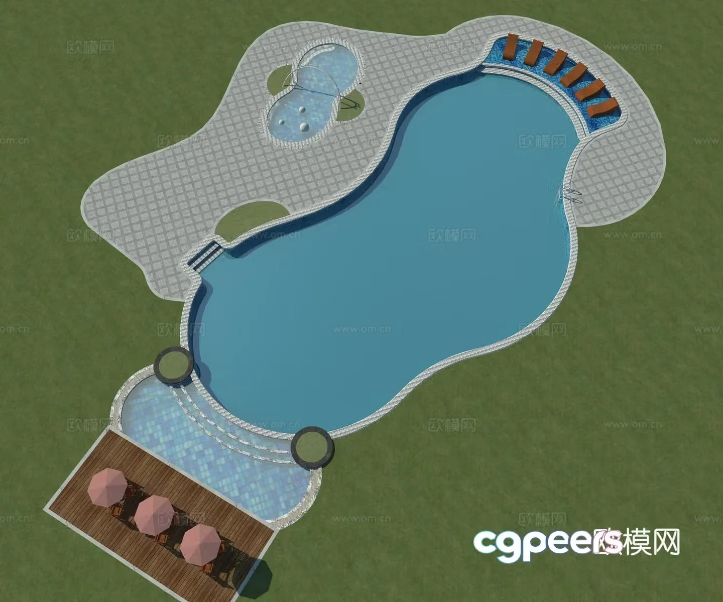 Swimming pool Outdoor swimming pool Infinity pool 3d model