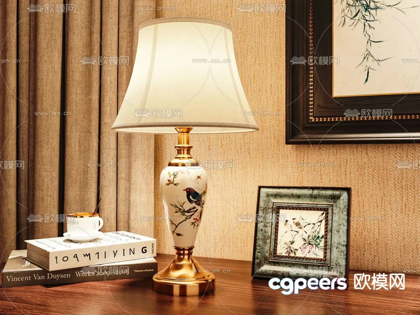American table lamp ceramic table lamp 3d model