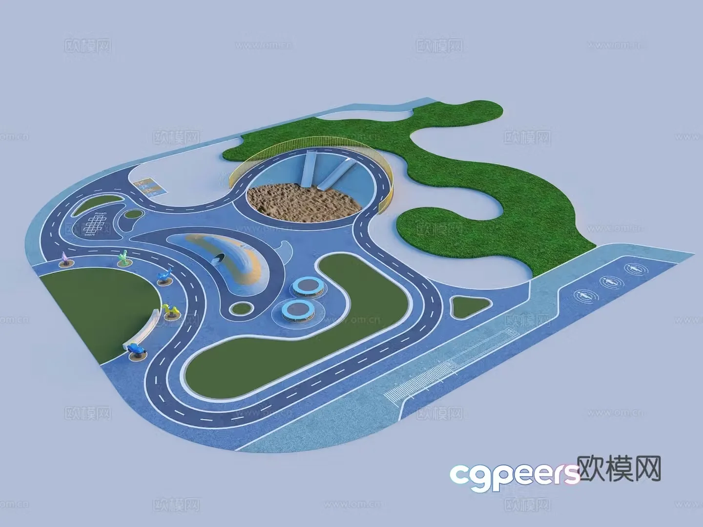 Modern children’s activity venue Children’s recreation facilities Community park activity venue Sports park festival 3D model