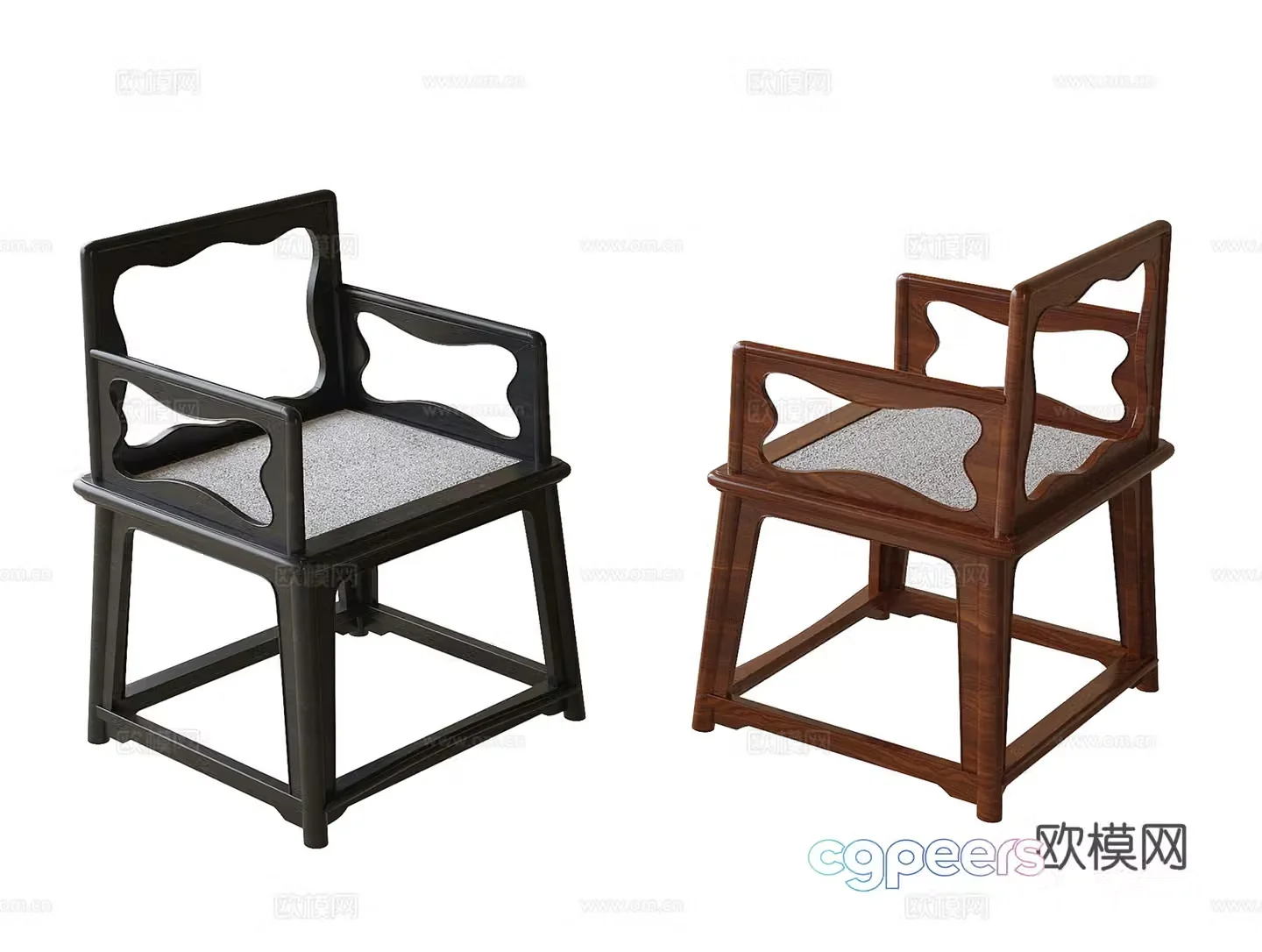 Modern single chair dining chair leisure chair tea chair 3d model