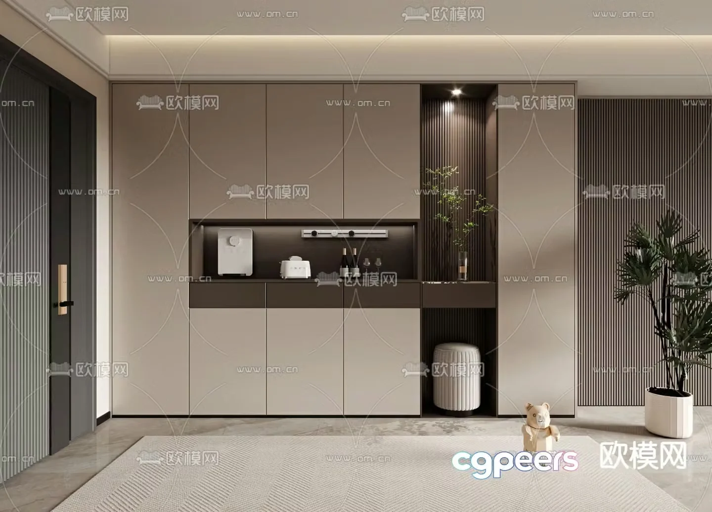 Modern shoe cabinet decorative cabinet 3d model