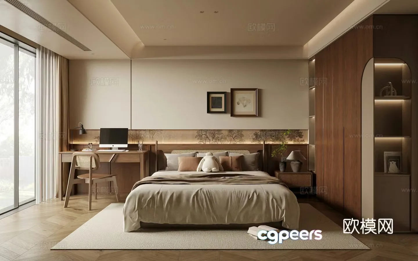 Middle-aged bedroom 3d model