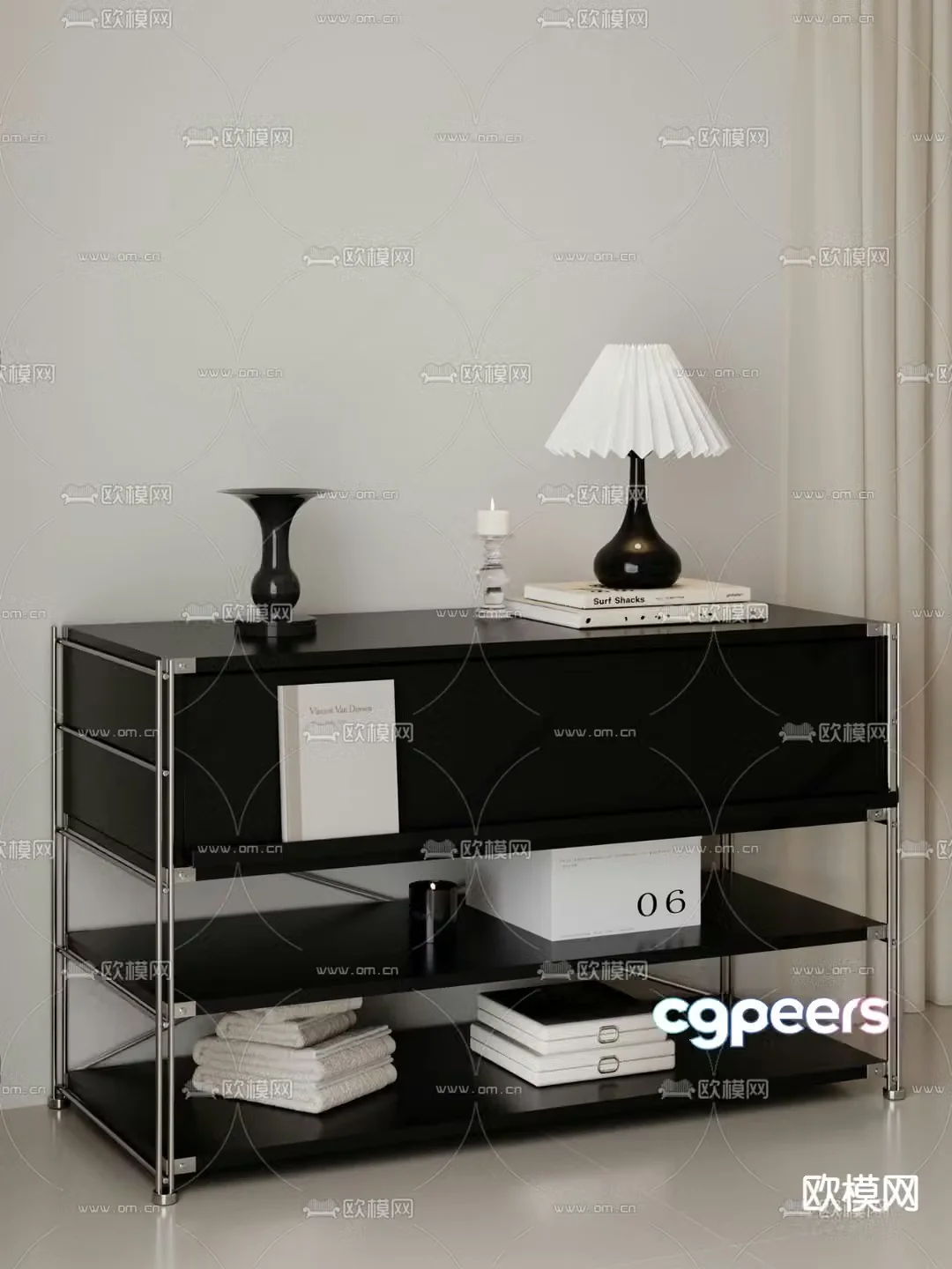 Modern entryway cabinet low cabinet 3d model