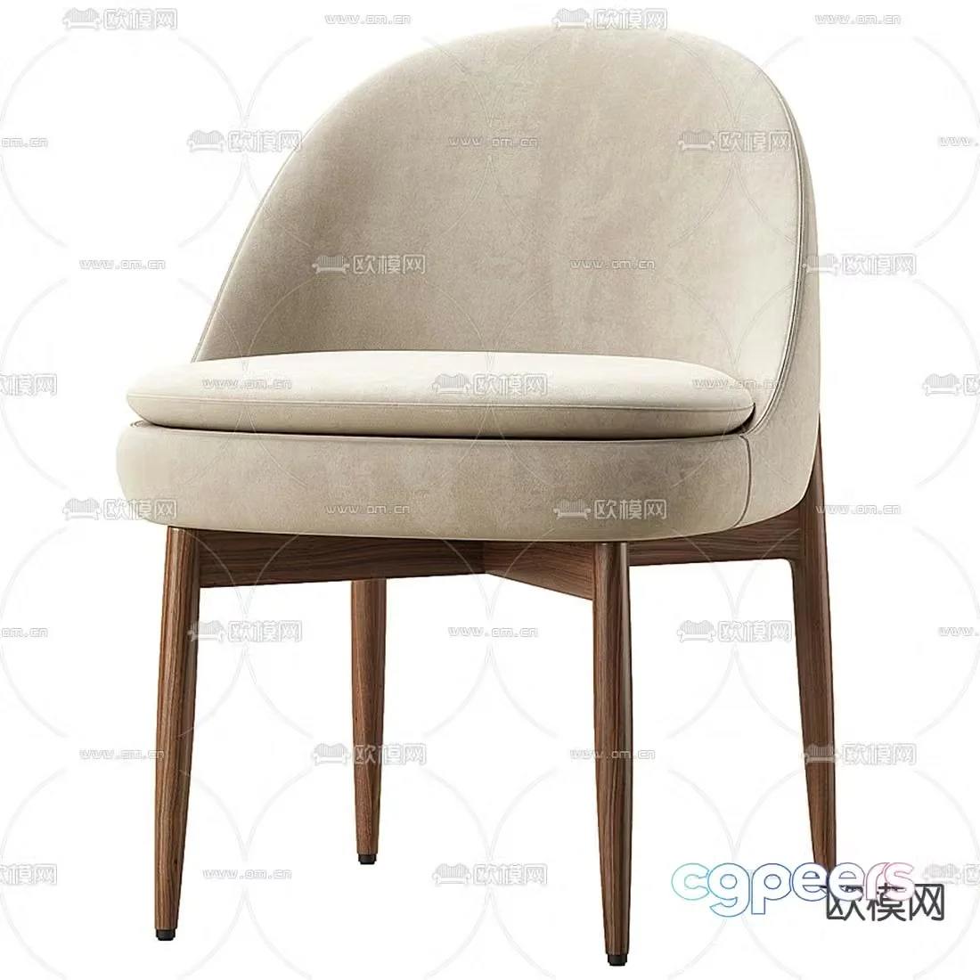 Minotti single chair dining chair 3d model