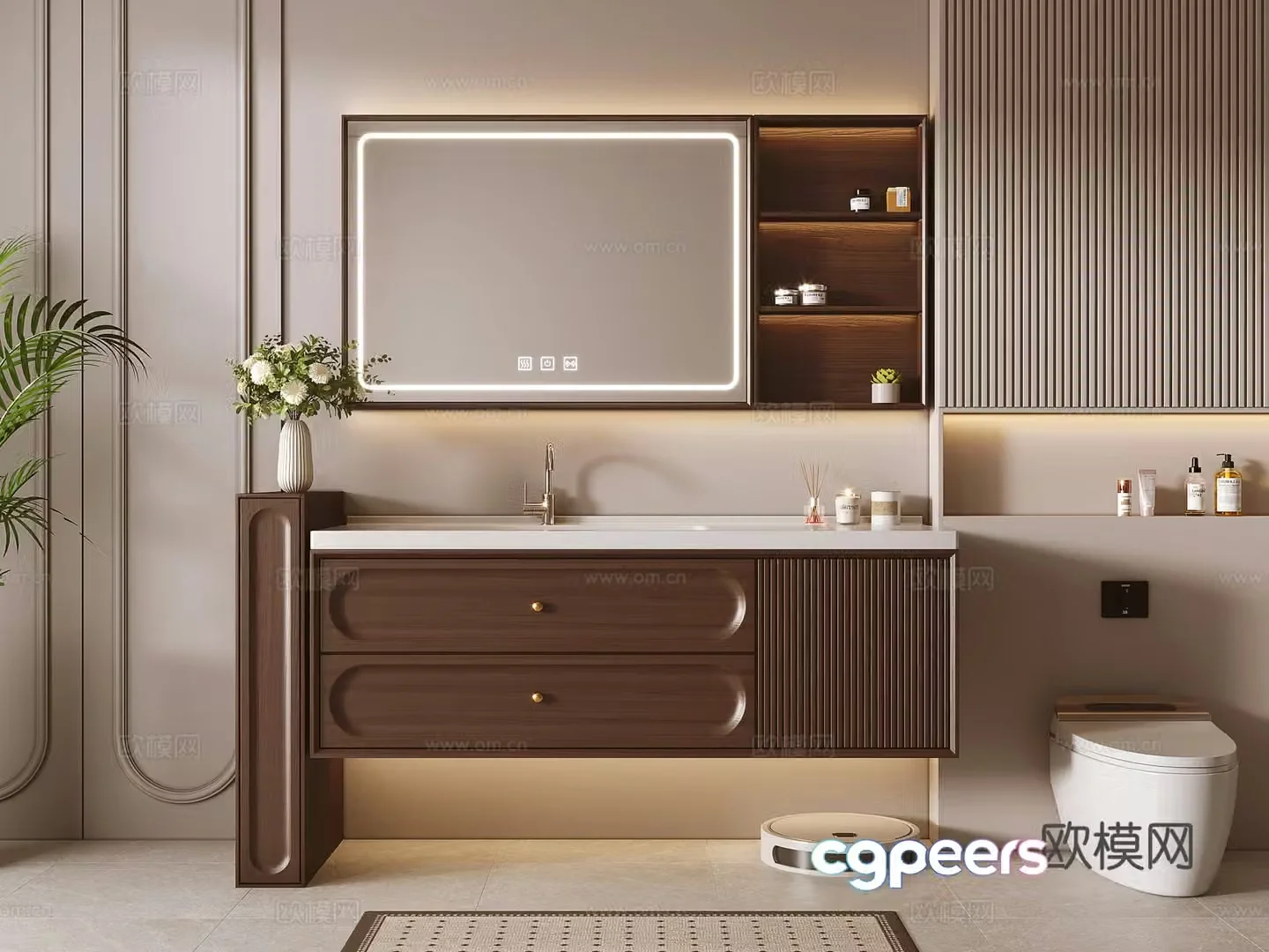 New Chinese style bathroom cabinet 3d model