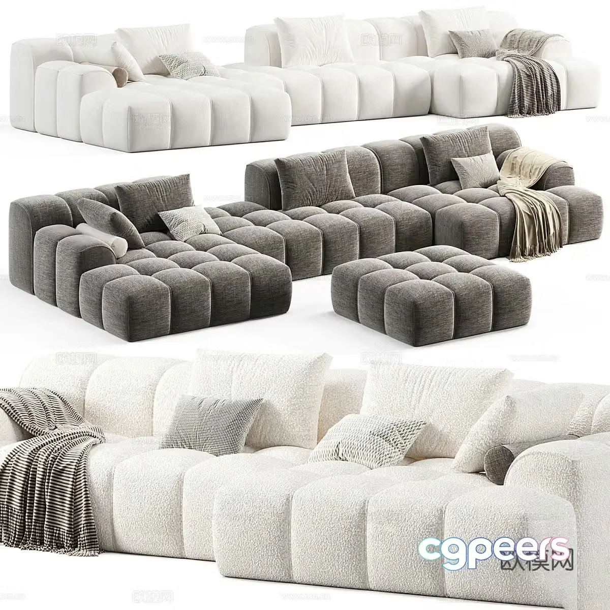 Modern Module Sofa Combination 3D Model