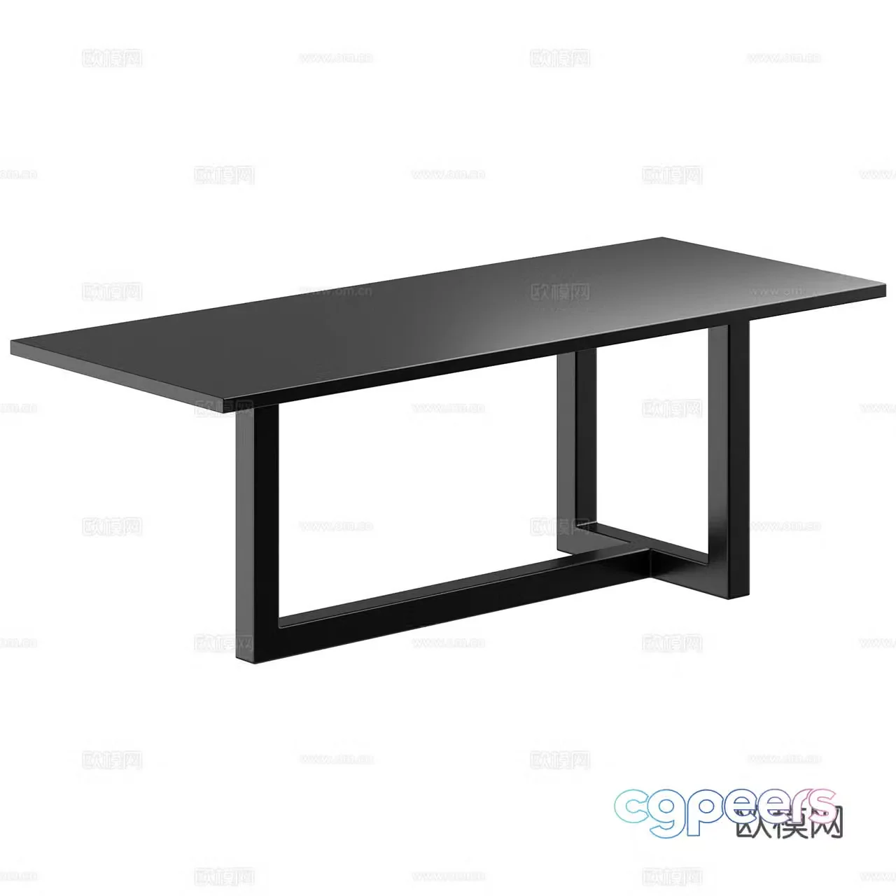 zeus modern minimalist dining table Nordic dining table solid wood dining table rectangular dining table 3d model