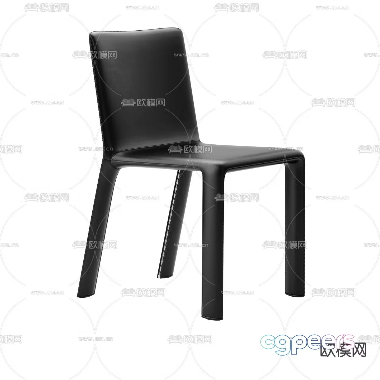 Leather chair Dining chair 3d model