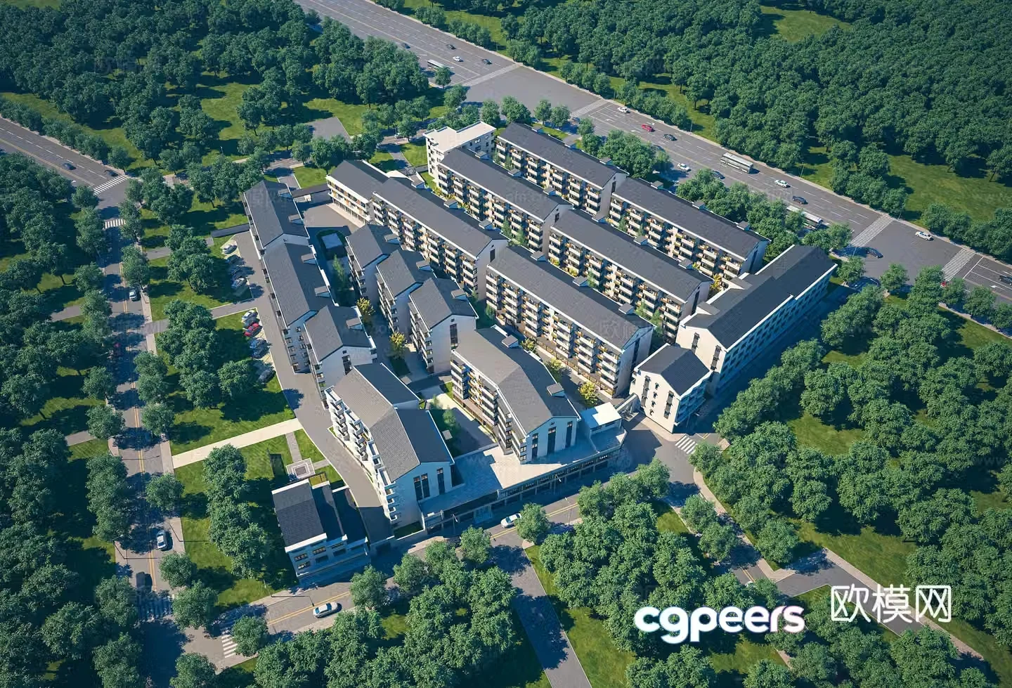 Hyundai new Chinese resettlement house reconstruction community setting up houses 3D model