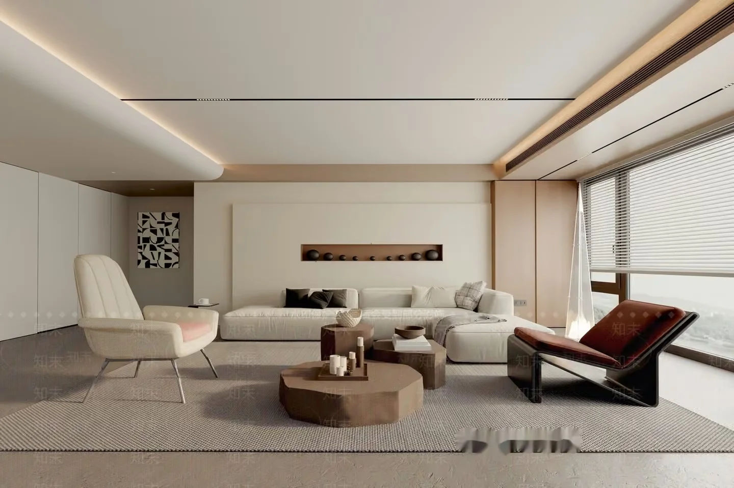 Modern Living Room 3D Model – 22804 – VRAY Render