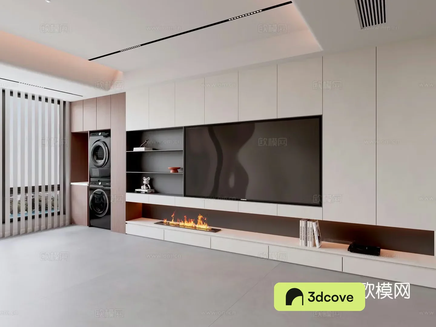 Modern creamy living room light luxury TV background wall creamy TV background wall full wall TV cabinet