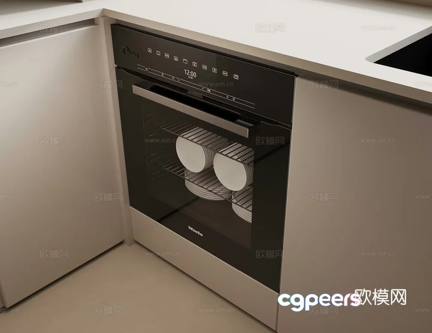 Modern dishwasher disinfection cabinet 3d model
