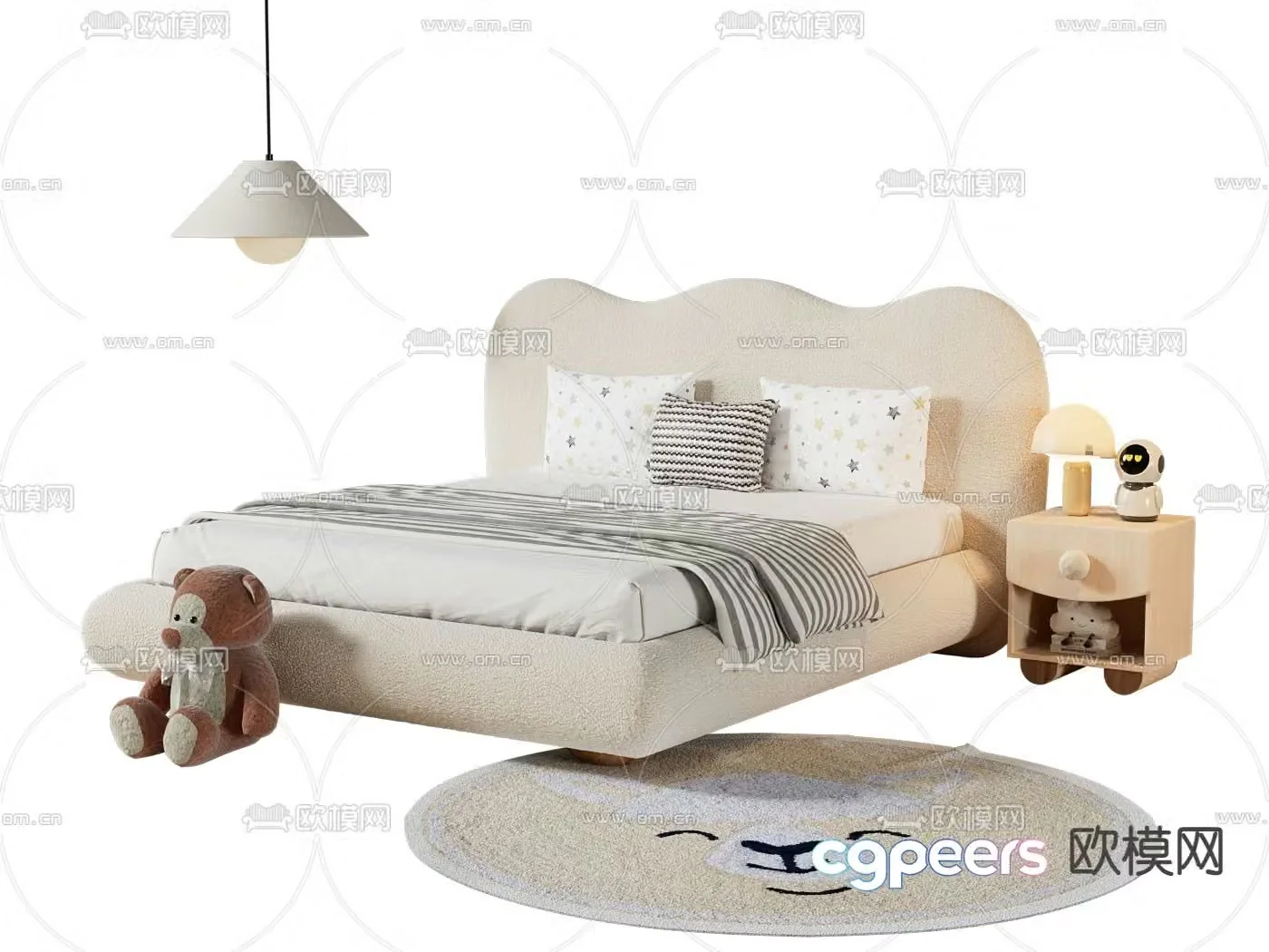 Children’s bed double bed 3d model