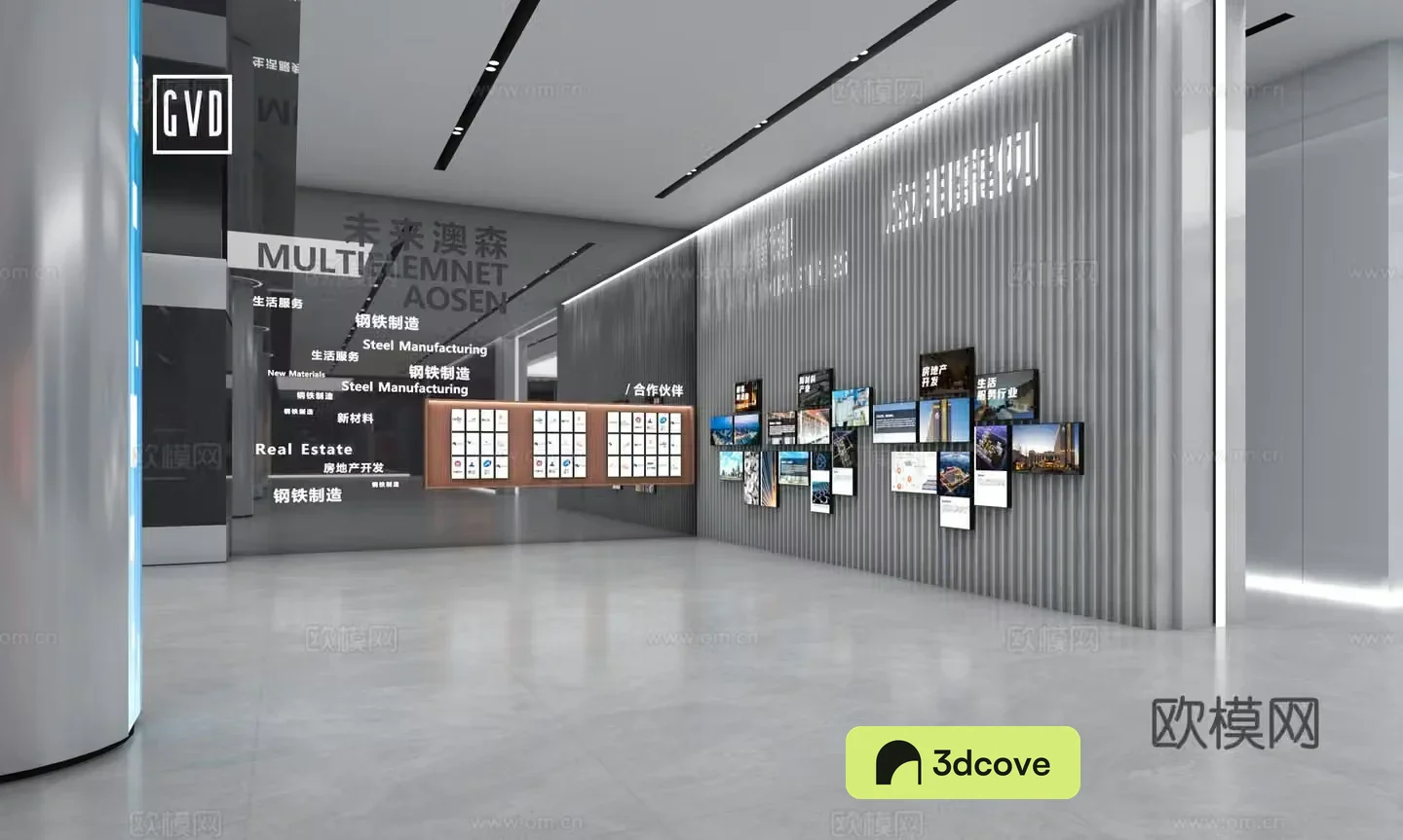 Exhibition hall graphic exhibition board Modern cultural wall Global layout partners Application areas LED